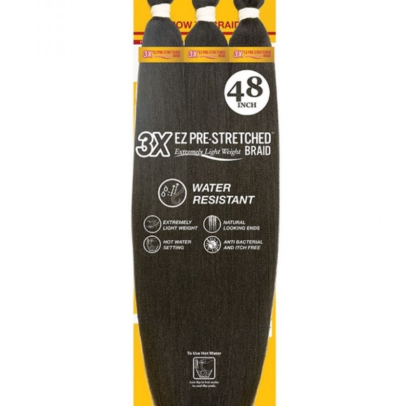 (5) Expression 3X EX Pre-stretched Braid Hair 48” - Picture 3 of 3